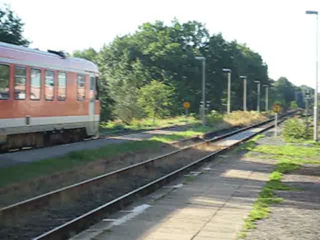 Eine Br 628/928 bei der Ausfahrt aus dem Bahnhof Schneverdingen im August 2007.
KBS 123 - Heidebahn