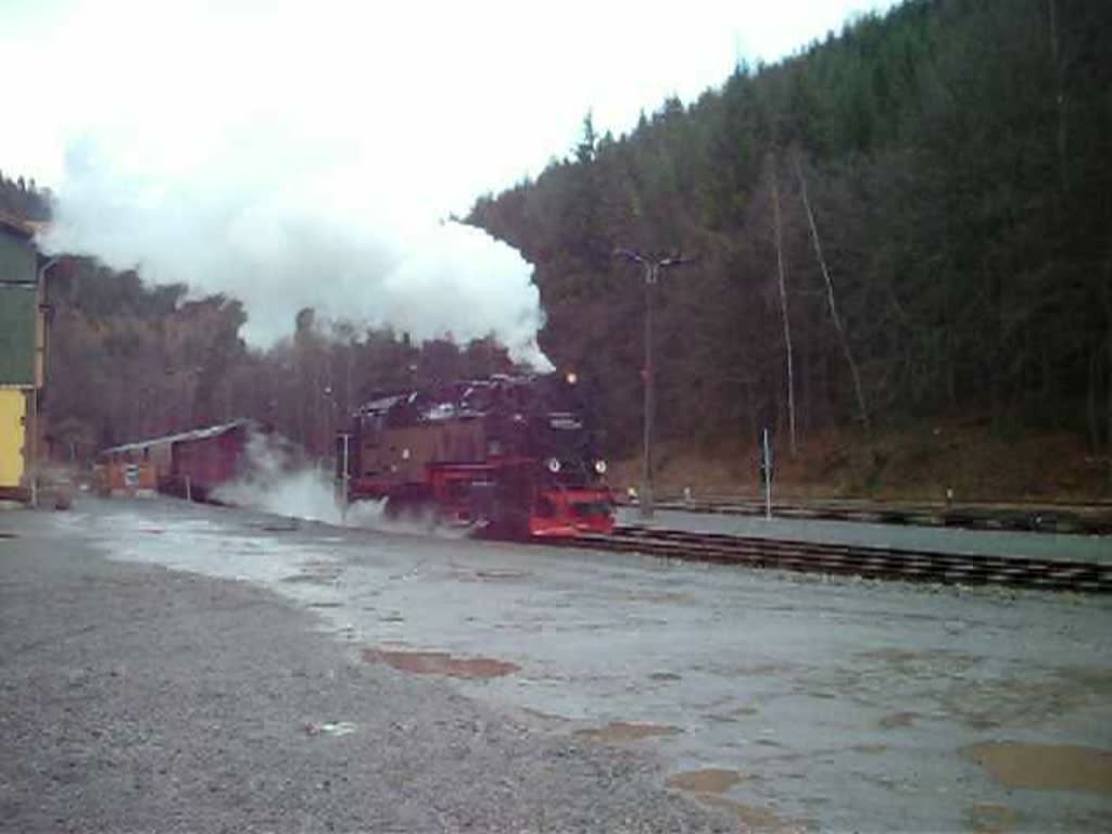 Eisfelder Talmhle, Lokwechsel zur Rckfahrt nach Wernigerode.
11.11.2008