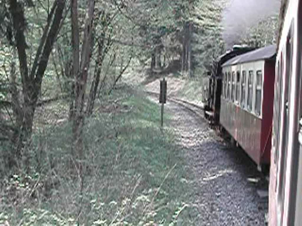 Fahrt mit der Schmalspurbahn im Mai 2006 (Selketalbahn)
