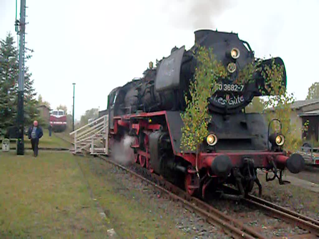 Fhrerstandsfahrt auf der 50 3682-7 im Bw Salzwedel.