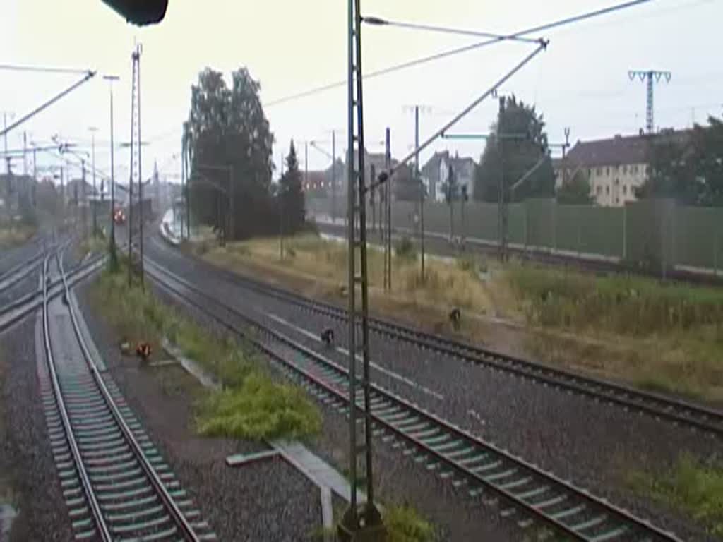 Gterzugfahrt mit einer E-Lok der BR 145 in Lehrte, am 22. Juli 2010