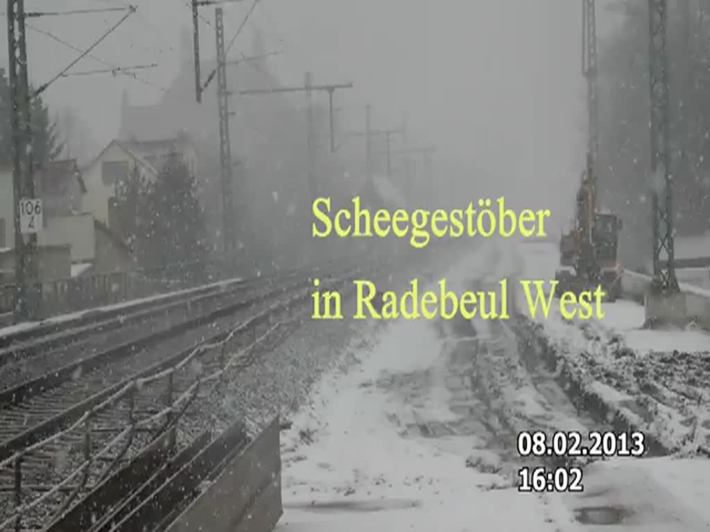 Heftiges Schneetreiben in Radebeul.08.02.2013 gegen 16:00 Uhr