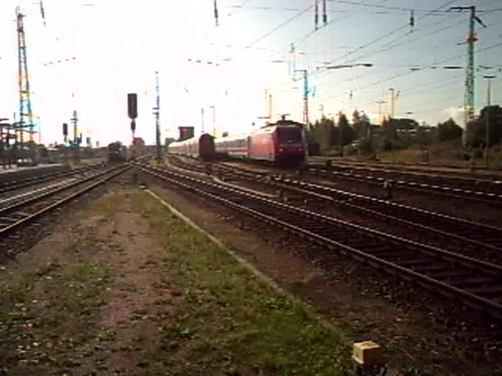 IC2182 von Hannover Hbf.nach Ostseebad Binz bei Einfahrt im Rostocker Hbf.(30.08.08)