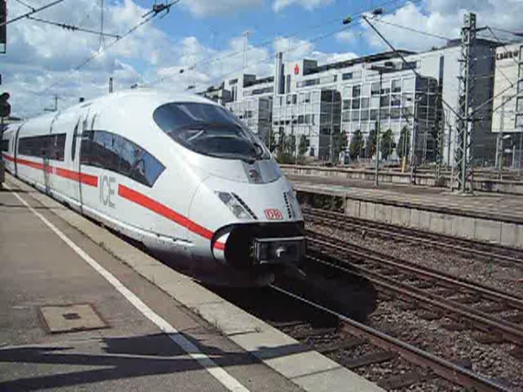 ICE 610 (mit offener Bugklappe) nach Dortmund HBF bei der Ausfahrt in Stuttgart am 18. August 2008. Tolles Anfahrgerusch!