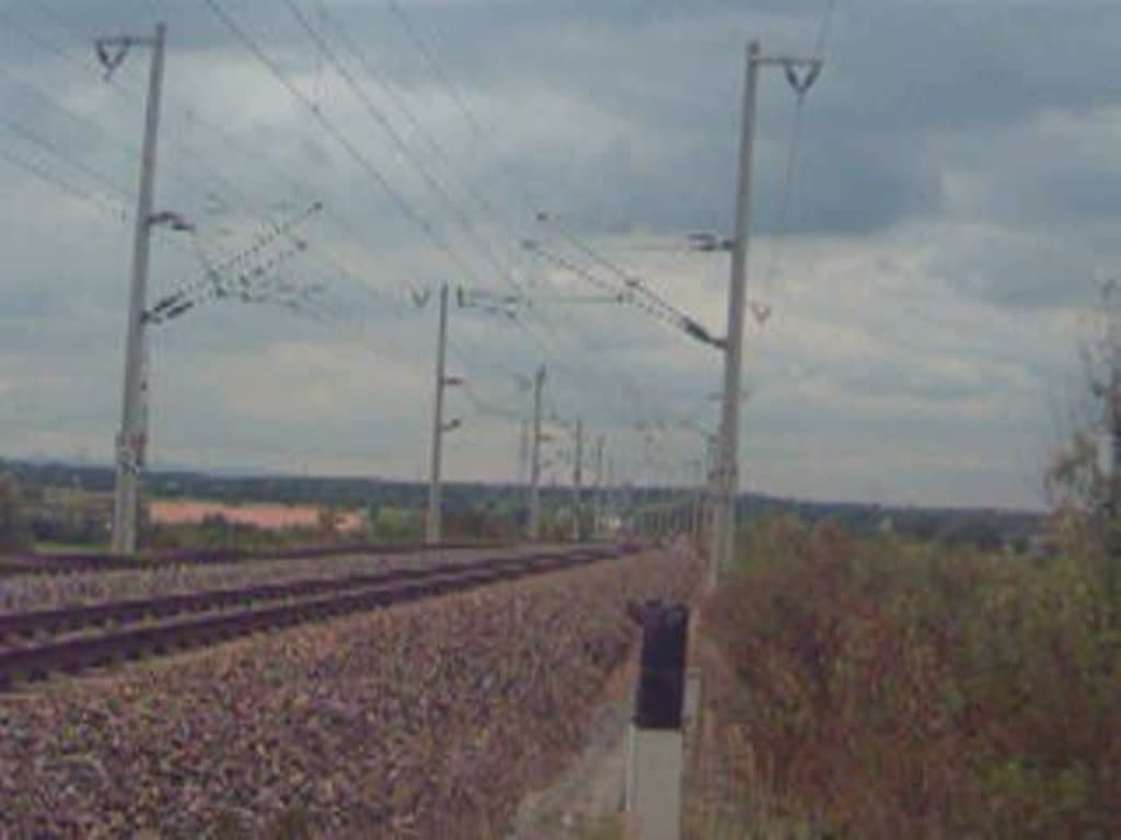 ICE3 Doppeltraktion als ICE Dortmund - Mnchen Hbf unterwegs mit 250 km/h auf der NBS Mannheim - Stuttgart, bei Bruchsal.