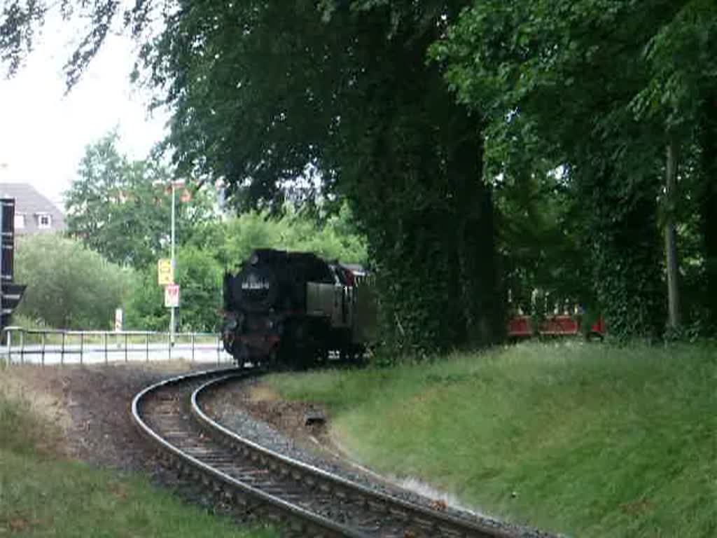 MBB14619 von Ostseebad Khlungsborn West nach Bad Doberan kurz vor der Einfahrt im Bahnhof Bad Doberan.(12.07.09)