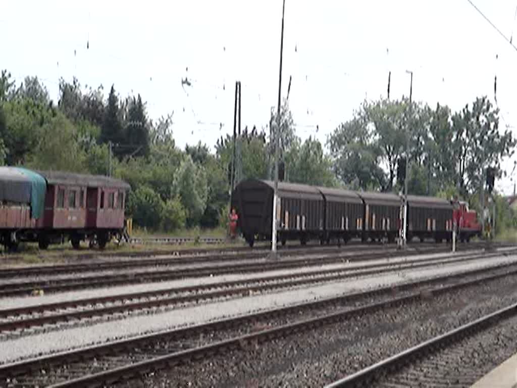 Rangierarbeiten in Crailsheim. Aufgenommen im Sommer 2007.