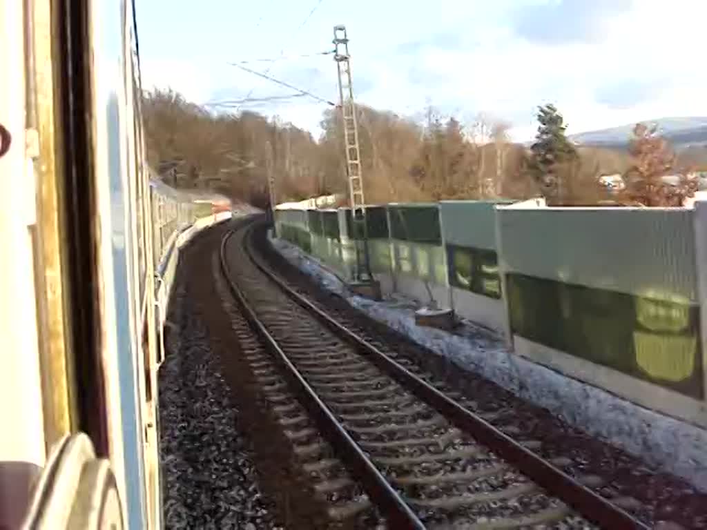 Regionalzug auf dem Weg von Plzen hl.n nach Cheb. Januar 2013
