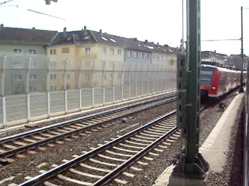 S3 nach Karlsruhe Hbf aus InterCity 2497 bei der Einfahrt/Durchfahrt durch den Bahnhof Ludwigshafen (Rhein) Mitte. Aufgenommen am 23.05.07