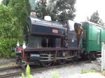 Lok Fred am 19. August 2017 auf einer Fahrt für die DGEG von Maldegem nach Eeklo.