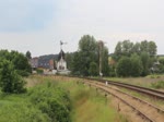 534 0323 fuhr am 12.06.21 mit einem Sonderzug von Krupa nach Kolešovice. Hier zu sehen in der Ausfahrt Krupa. Die Signale wurden durch Lichtsignale ersetzt.