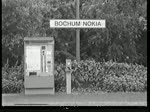 Der Nokia-Express (Akku-Triebwagen 515) im Jahre 1994 am Haltepunkt Bochum-Nokia.