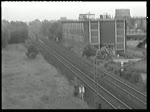 Begegnung des Nokia-Express (Akku-Triebwagen der Baureihe 515) nach Bochum mit dem Gegenzug nach Gelsenkirchen im Jahre 1994 an der Stadtgrenze von Bochum und Herne.