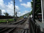 Ausfahrt des Pendelzuges vom Eisenbahnmuseum zum Bahnhof Dahlhausen, gefhrt von der Hespertaler V1, am Zugschluss Lok VIII.