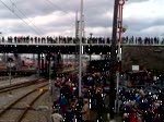 Saisonerffnung Eisenbahnmuseum Dresden Altstadt (26, 27 & 28.03.2010), 52 8079 gibt den Leuten auf der Brcke Dampf