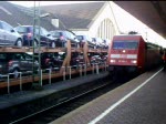 101 094-1 zieht den CNL 353 nach Praha hl.n., CNL 40353 nach Kopenhagen und D 50353 nach Moskau als Leerreisezug von Basel Bad Bf zur Bereitstellung nach Basel SBB.