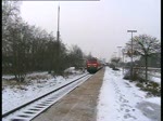 Ausfahrt eines Intercity zur Weiterfahrt nach Hamburg HBF  aus dem Bahnhof Husum am 23.1.