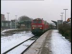 Ausfahrt des Intercity von Berlin Sdkreuz zur Weiterfahrt nach Westerland/Sylt am 23.1 in Husum.