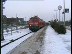 Ausfahrt des Intercity nach Westerland am 23.1 im Bahnhof Husum.