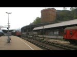 Eine unbekannte 143er mit einem RE nach Saarbrcken Hbf bei der Ausfahrt aus Koblenz Hbf