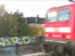 Doppelte einfahrt in den Hbf leipzig hier aus dem 642er aus Gera und die S-bahn Halle mit 143 941-3 etwa 2007