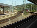 Ankunft einer Regionalbahn auf dem Saarbrcker-Hauptbahnhof. Die Bahn kam gerade aus Zweibrcken.