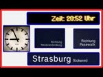 Auf dem Bahnhof Strasburg (Uckermark) wird der Ausfall der Zugkreuzung mit Begründung über die Fahrgastinformation angezeigt und durchgesagt. - 07.11.2014
