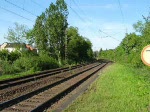 Die Dampflok 012 066-7 bei der Durchfahrt des Bahnhofes in Friedlos (bei Bad Hersfeld) vom Dampflokfest in Bebra kommend in Richtung Frankfurt.