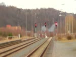 Durchfahrt von 52 8154 im Bahnhof Aue in Richtung Schwarzenberg zur Bergparade. 10.12.2012