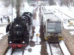 Scheinanfahrt im Bf Deuben (bei Zeitz) mit BR 52-8154 des  Eisenbahnmuseums Bayerischer Bahnhof Leipzig e.V. .