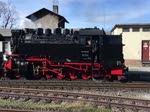 Umsetzen der Schmalspurlok 99 234 der Harzer Schmalspurbahnen in Wernigerode am 7.3.2020