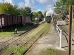 IHS 101 Schwarzbach erbaut von Lokomotivfabrik Krauss-Maffei der Selfkantbahn hier im Bahnhof Schierwaldenrath am 10.