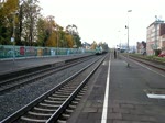 Die V220(Reuschling) der Brohltalbahn durchfhrt den Bahnhof  Knigswinter am Rhein am 30.10.09.