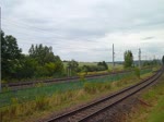 Zum 23. Heizhausfest im SEM Chemnitz-Hilbersdorf am 31.08.14 war auch 50 Jahre V 100. Hier zu sehen 112 565-7 mit 202 646-6 bei der Abreise.