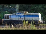 Lok 1101 der ITB schleicht sich ganz am uersten Gleis durch Eichenberg in Fahrtrichtung Kassel.
