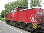 Ein Schotterzug gezogen von der Lok 15 der PBSV (BR 203) und geschoben von der Lok 17 (V 180 331) im Bahnhof Eschwege West. Sommer '08.