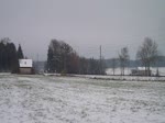V 160.5 (92 80 1203 143-3 D-HVLE) und V 160.6 (92 80 1203 144-1 D-HVLE) zu sehen in Drochaus/V. im ersten Schnee in diesem Winter am 02.12.14.