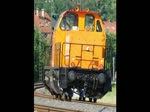 214 009-3 rauschte am 07.07.2010 Lz in Richtung Bebra durch die lange Kurve bei Mecklar.