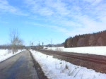 Zwei 218er ziehen bei Geltendorf ein EC aus Zrich nach Mnchen.