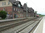 218 435-6 als Lz in Richtung Kassel am 05.06.2009 beim kurzen Signalhalt in Eichenberg.