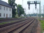 Am 26.07.14 ging es mit Volldampf ins Ronneburger Revier zur ehem. Wismutwerk Bahn. Mit der 118 770 und 23 1097 bei der Einfahrt in Werdau. Aufgenommen vom Bahnsteigende! 