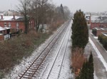 232 201-4 mit DB Netz Notfalltechnik und angehängten VT 648 084 der Nord-West-Bahn der zuvor durch Entgleisung in Bf Wilhelmshaven geborgen wurde. 25/01/2014