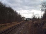 232 384 und 232 347 zu sehen mit einem Elbtalumleiter am 15.03.14 in Plauen-West.
