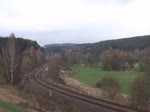 Da vom 06.-13.11.16 im Elbtal die Strecke gesperrt war. Fuhren auch einige Züge durch das Vogtland. Hier 232 209 und 232 569 mit KT 52305 am 08.11.16 in Rebersreuth. Zuvor komen zwei 232 entgegen!