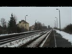 2x Class 66 der Heavy Haul Power International GmbH mit dem Kohlependel im Sandwichtformat, Profen - Chemnitz / Kchwald fhrt in Richtung Leipzig durch den Haltepunkt Grodalzig 20.01.2010