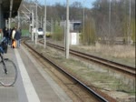266 114-8 MRCE mit Schwellenzug in Rathenow in Richtung Stendal unterwegs.