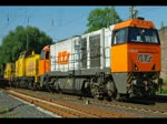 G200BB der RTS (272 205-6) mit V130.13 der EX EBW Cargo angehngt und einem Bauzug in Fahrtrichtung Norden durch Eschwege West.