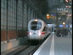 Ein 605 von Kopenhagen kommend fuhr als ICE nach Hamburg HBF aus dem Bahnhof Lbeck HBF. Gesehen am 12.12.