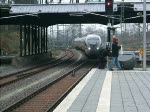 ICE38 von Koebenhavn H nach Berlin Ostbahnhof bei der Einfahrt im Lbecker Hbf.(13.12.08)