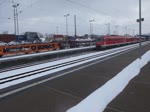 Ausfahrt eines RE der Baureihe 610 nach Regensburg. 20.02.13. Hof Hbf.